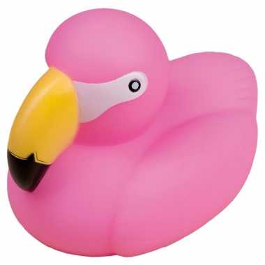 Groothandel 1x flamingo badeendjes badspeelgoed 9 cm kopen
