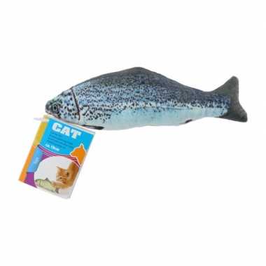 Groothandel 1x vissenknuffels voor katten/poezen met kattenkruid 19 cm zalm speelgoed kopen