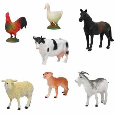 Groothandel 7x plastic boerderijdieren speelgoed figuren voor kindere