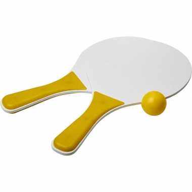 Groothandel actief speelgoed tennis/beachball setje geel/wit kopen