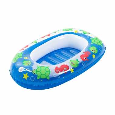 Groothandel blauw mini bootje opblaasbaar 102 x 69 cm waterspeelgoed kopen