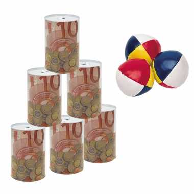 Groothandel blikken gooien 10 euro geld biljet blik 23 cm speelset 9-delig kermis speelgoed kopen