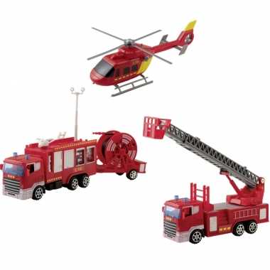 Groothandel brandweer werkvoertuigen speelgoed set 4-delig kopen