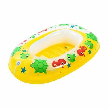Groothandel geel mini bootje opblaasbaar 102 x 69 cm waterspeelgoed kopen