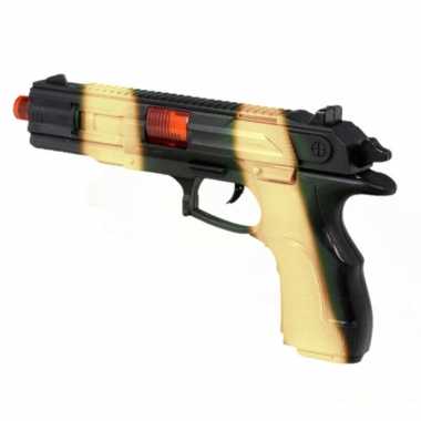 Groothandel kinder speelgoed verkleedwapen/pistool soldaten/leger met licht en geluid 23 cm kopen