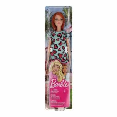 Groothandel speelgoed barbie trendy pop met blauw jurkje en rood haar voor meisjes/kinderen kopen