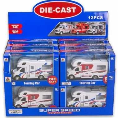 Groothandel wit rode speelgoed auto camper voor kinderen 17 cm