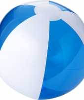 Groothandel 1x opblaas blauw witte strandballen 30 cm waterspeelgoed
