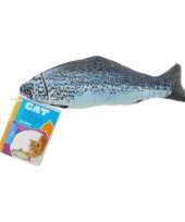 Groothandel 1x vissenknuffels voor katten poezen met kattenkruid 19 cm zalm speelgoed