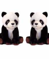 Groothandel 2x stuks kinder knuffels panda beer van 25 cm speelgoed