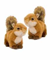Groothandel 2x stuks pluche speelgoed eekhoorn knuffeldier 20 cm