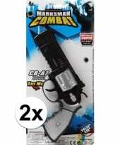 Groothandel 2x stuks speelgoed pistolen combat politie 35 cm