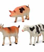 Groothandel 3x plastic boerderijdieren speelgoed figuren voor kinderen