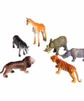 Groothandel 6 delige speelset plastic savannah dieren speelgoed