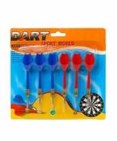Groothandel 6x dartpijltjes rood en blauw 11 5 cm sportief speelgoed
