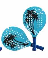 Groothandel actief speelgoed tennis beachball setje blauw met palmbomenmotief