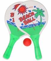 Groothandel actief speelgoed tennis beachball setje groen wit 10223392
