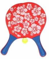 Groothandel actief speelgoed tennis beachball setje rood met bloemenmotief