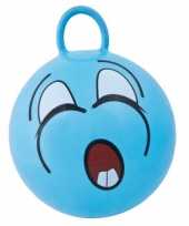 Groothandel blauwe skippybal met grappig gezicht 45cm speelgoed