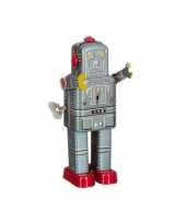 Groothandel blikken speelgoed retro robot grijs 20 cm