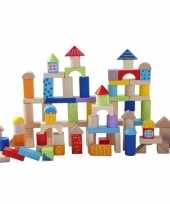 Groothandel blokkenton met 100 houten blokken speelgoed