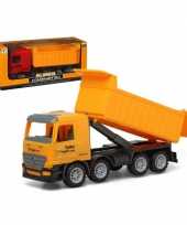 Groothandel bouw vrachtwagen met container rood 40 x 16 cm speelgoed