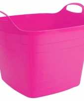 Groothandel flexibele kuip emmer wasmand vierkant fuchsia roze 40 liter speelgoed