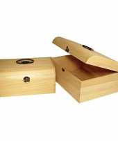 Groothandel houten kist met ouderwets beslag speelgoed