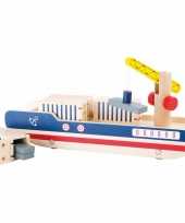 Groothandel houten speelgoed container schip met containers
