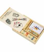 Groothandel houten spelletjesdoos 4 in 1 speelgoed
