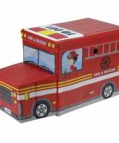 Groothandel opbergdoos brandweerwagen 55 cm speelgoed