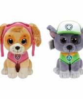 Groothandel paw patrol knuffels set van 2x karakters skye en rocky 15 cm speelgoed