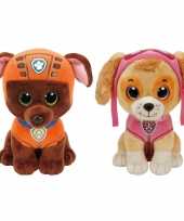 Groothandel paw patrol knuffels set van 2x karakters zuma en skye 15 cm speelgoed