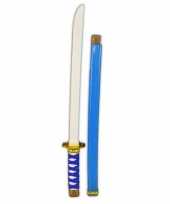 Groothandel plastic blauw goud ninja zwaard 60 cm speelgoed