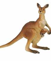 Groothandel plastic kangoeroe met baby speeldiertje 8 cm speelgoed