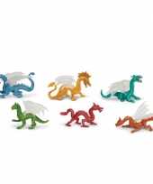 Groothandel plastic speelgoed draken 6 stuks