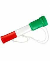 Groothandel plastic toetertje groen wit rood 20 cm speelgoed