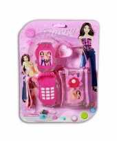 Groothandel poppen speelgoed roze telefoon met tasje