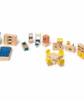 Groothandel poppenhuis meubel set 18 delig speelgoed