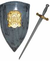 Groothandel ridders verkleed wapens set schild met zwaard van 75 cm speelgoed