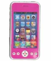 Groothandel roze speelgoed smartphone mobiele telefoon met licht en geluid 11 cm