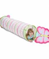 Groothandel roze vlinder speeltunnel 144 cm speelgoed