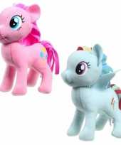 Groothandel set van 2x pluche my little pony speelgoed knuffels rainbow dash en pinkie pie 13 cm