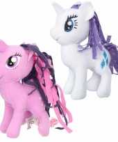 Groothandel set van 2x pluche my little pony speelgoed knuffels rarity en sparkle 13 cm