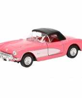 Groothandel speelgoed auto chevrolet corvette roze autootje dichte cabrio 12 cm