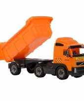 Groothandel speelgoed oranje vrachtwagen met oplegger voor jongens 59 cm