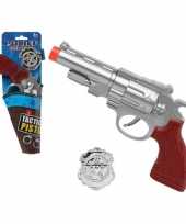 Groothandel speelgoed pistool politie zilver 27 cm