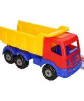 Groothandel speelgoed rood geel blauwe vrachtwagen met oplegger voor jongens 41 cm