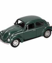Groothandel speelgoed volkswagen kever classic donkergroen welly autootje 14 5 cm