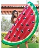 Groothandel waterspeelgoed watermeloen fruit luchtbed 183 x 81 x 18 cm voor jongens meisjes kinderen en dames heren volwassenen